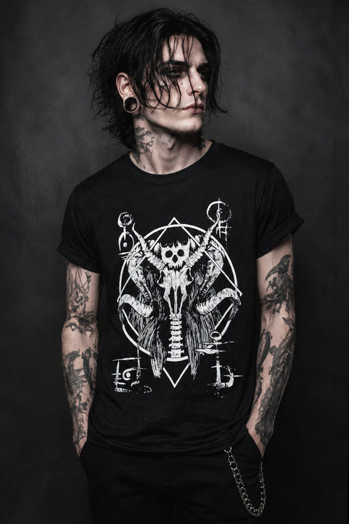 Evil Baphomet Skull T-Shirt