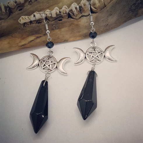 TRIPLE MOON GODDESS EARRINGS