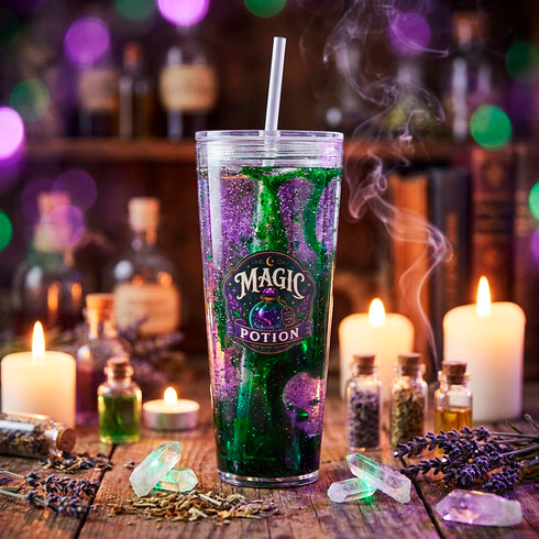 Vaso Magic Potion Glitter Glow Snow Globe