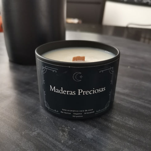 Vela Aromática - Maderas Preciosas - Colección Noche Eterna