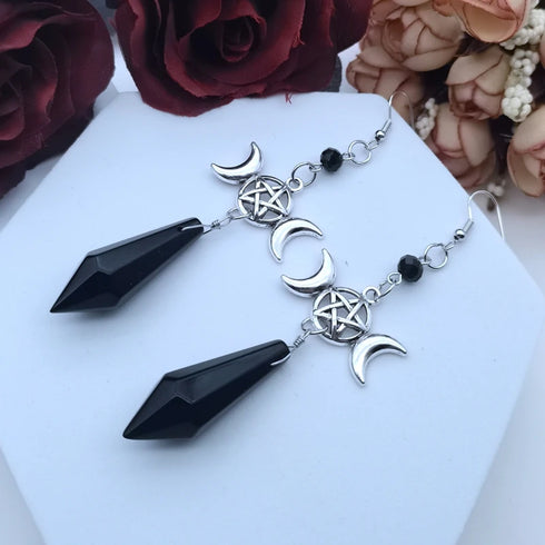 TRIPLE MOON GODDESS EARRINGS