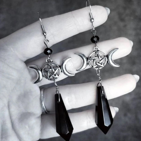 TRIPLE MOON GODDESS EARRINGS