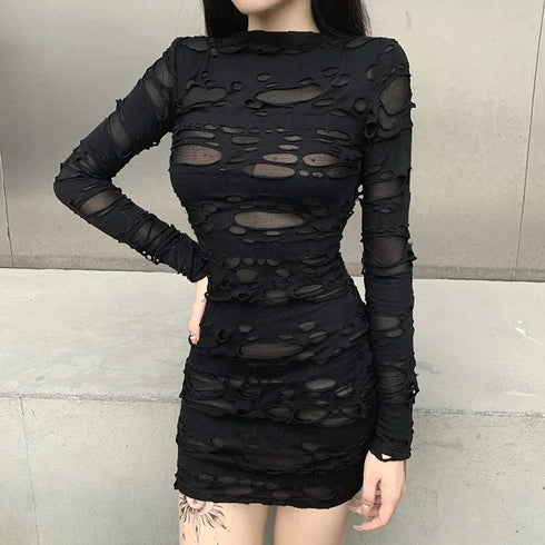 Shadow Shred Bodycon Dress