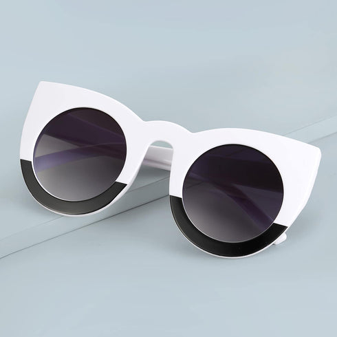 Big Cat Eyes Sunglasses - White