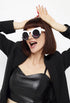 Big Cat Eyes Sunglasses - White
