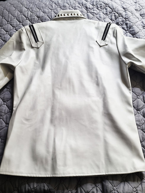 Chamarra Punk Blanca con Estoperoles