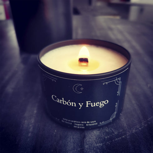 Vela Aromática - Carbón y Fuego - Colección Noche Eterna