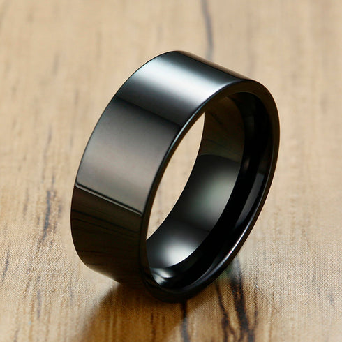 Black plain ring