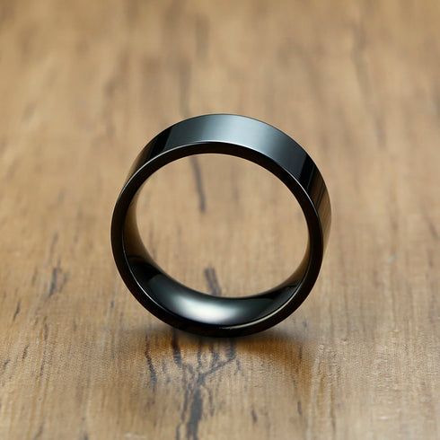 Black plain ring