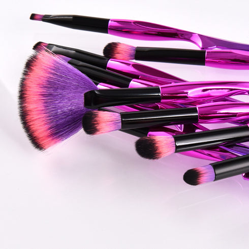 Pro Set Cosmetic Makeup Brushes 10pcs - Pink