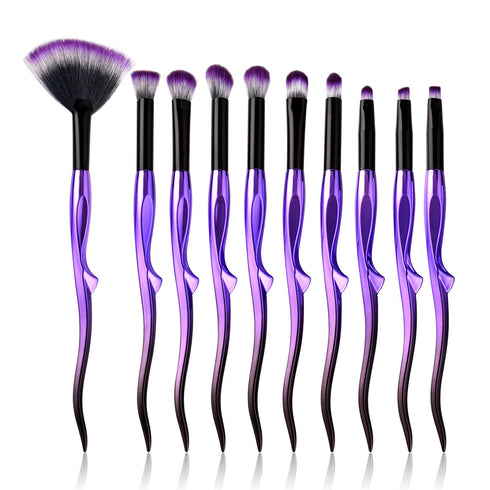 Pro Set Cosmetic Makeup Brushes 10pcs - Purple