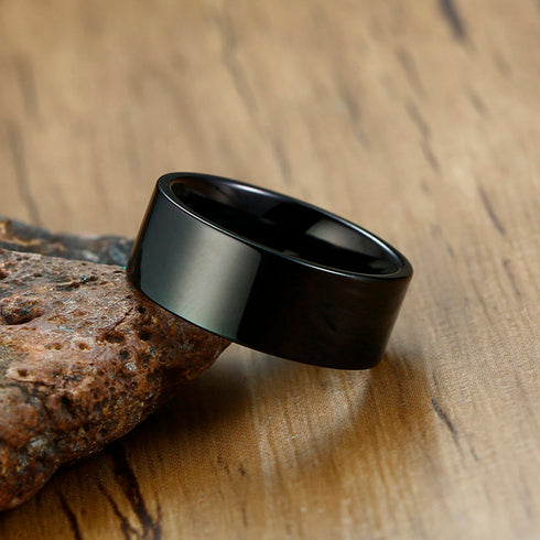 Black plain ring