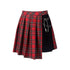 Punk red big pin pleated plaid skirt KW135RD
