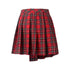 Punk red big pin pleated plaid skirt KW135RD