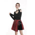 Punk red big pin pleated plaid skirt KW135RD