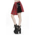 Punk red big pin pleated plaid skirt KW135RD