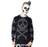 Harlock Skull Grey Striped Sweater Unisex