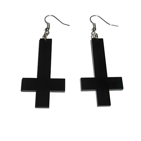Upside Down Cross Earrings