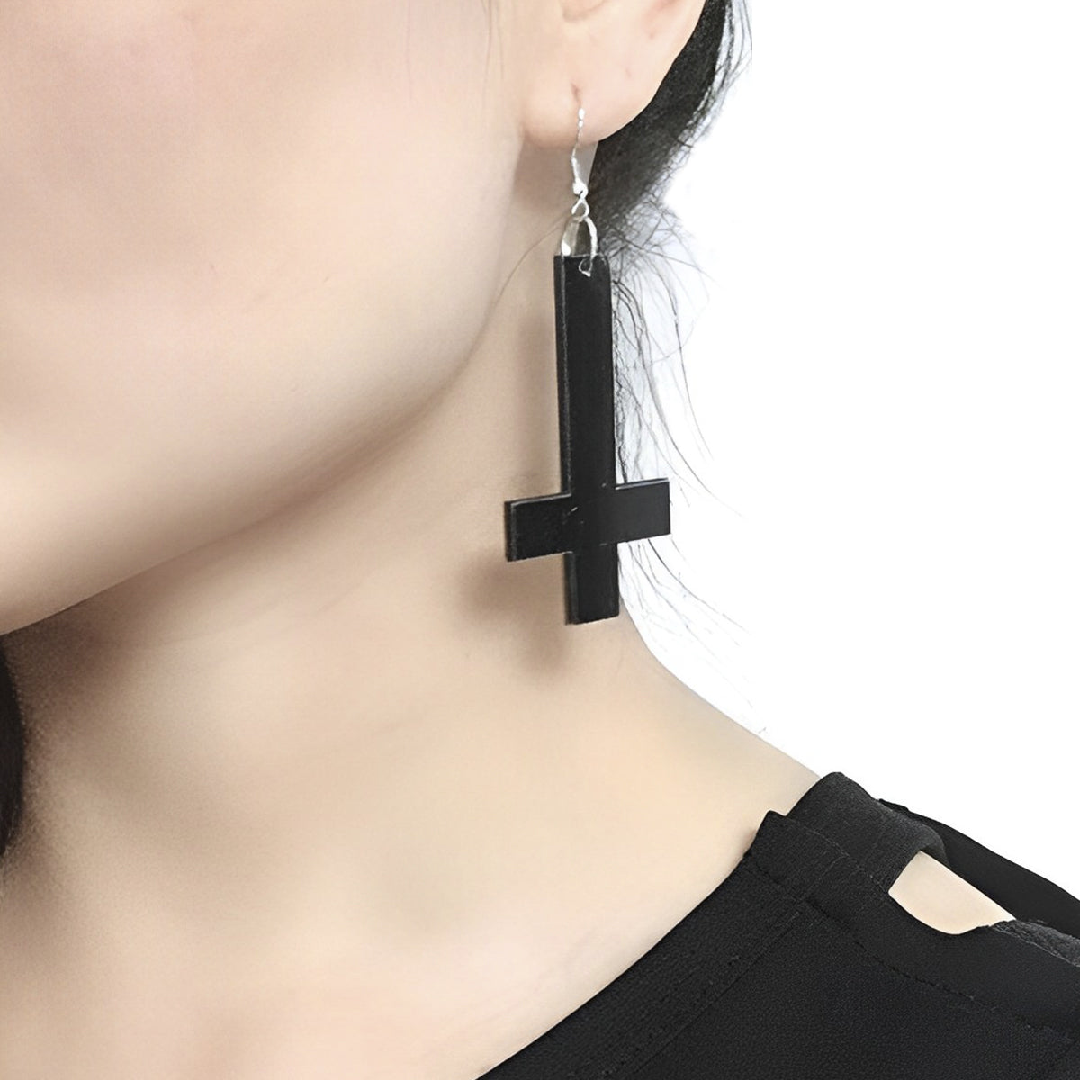 Upside Down Cross Earrings Skeletia Skeletia Bootique