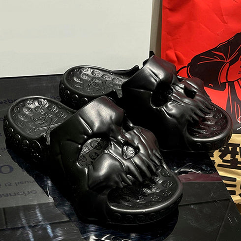 Skull Sandals Black